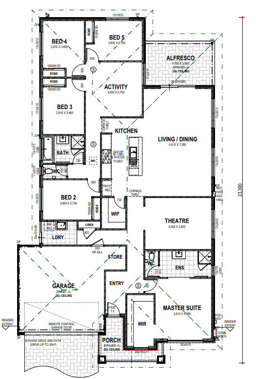 Floor plan for a 2-bedroom house in a house and land package.