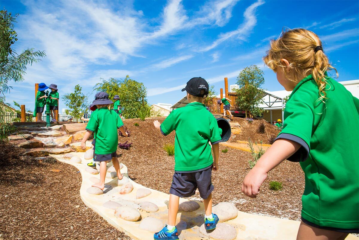 Children playing outside at Yanchep public schools